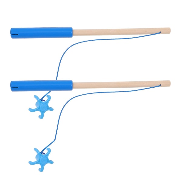 2-pak børne fiskestang legetøj kreativt børne magnetisk fiskestang legetøj (24X1.8X1.8CM, blå)