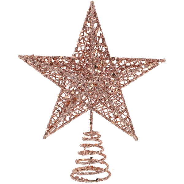 20 cm Juletræ Stjernetopper Mousserende juletræspynt (roseguld) (20 cm, guld)