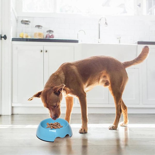 Långsam matare hundskål - Långsam ätande hundskål - Interaktiv matare - Sakta ner foder husdjur matningsskål（M，Blå）