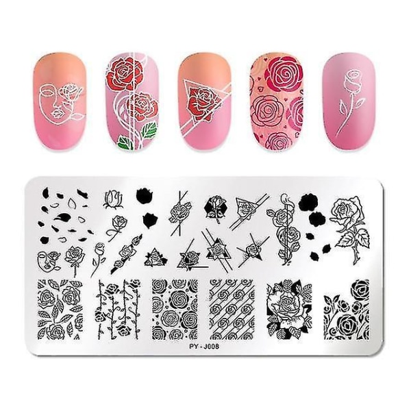 29 Marmor Blomster Blad Geometrisk Design Negle Stempel Plader Stencil