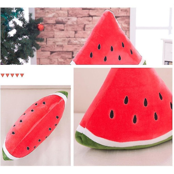 Söt vattenmelon kramkudde bekväm och handkänsla present till jul födelsedag（40cm, rund）