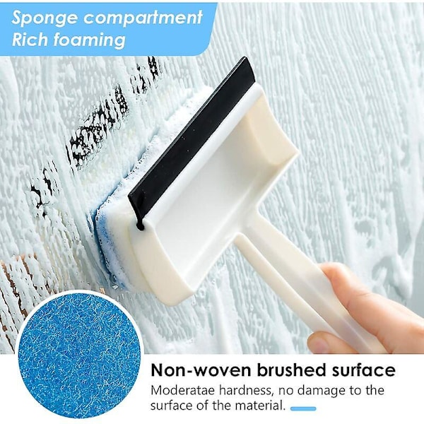 Vindue Rengøring Børste Mikrofiber Squeegee Vindue Skrubber, Professionel Vindue Rengøring Combi Vindue Combi Vindue Skrubber til Badeværelse Gulv/Væg Flise