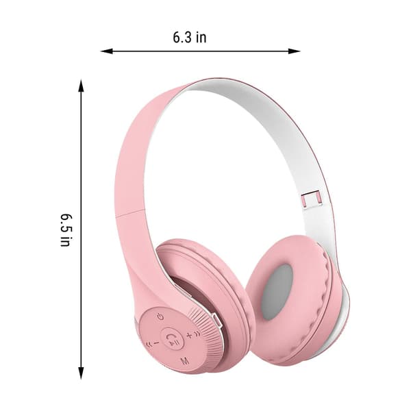 Trådlöst Bluetooth-headset som kan vikas ihop, hopfällbart sport- och spelheadset（Rosa）