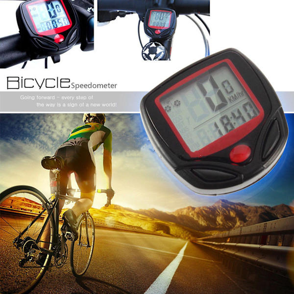 Multifunktionell trådlös cykelcykel automatisk pulsmätare klocka med LCD-display