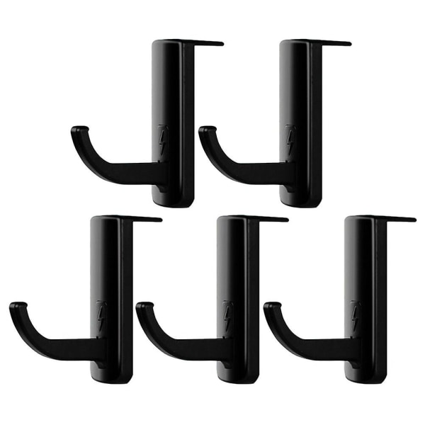 5-pack headphone stand plastic monitor wall-mounted earphone stand (8.00X6.00X3.00CM, black)