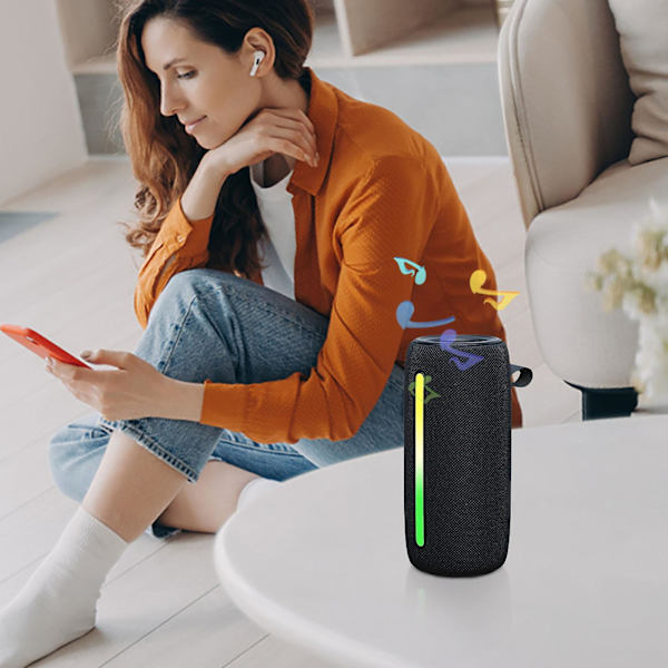 Utomhus Bluetooth-högtalare Nivå 6 25W Högtalare Trådlös Hemma Skrivbord Ljud Utomhus Bärbar Subwoofer（Svart）