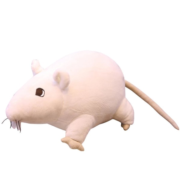 Simuleret 3D mus rotte dyr blød plys dukke legetøj sofa sofa dekoration nytårs gave（20 cm，hvid）