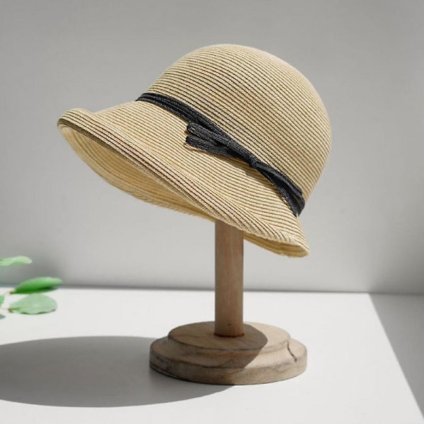 Hattar, Sommar Dam Bred Brätte Solhatt, Elegant Strukturerad Böjd Floppy Strand Halm Vikbar Floppy Hatt, Upf50+ Mors Dag Present (Mörkblå)