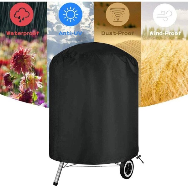Grillöverdrag Trädgårdsgrill och Utomhusgrill och Röktillbehör (58x78cm) Svart