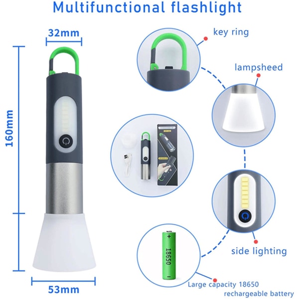 2023 Ny Uppgraderad LED Uppladdningsbar Ficklampa 80000 Hög Lumen, 4 Lägen, Ficklampor för Utomhuscamping Nödläge