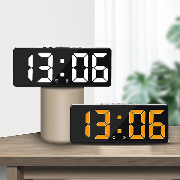 Smart Stor Digital Väggklocka App-kontroll Tid/datum/&ljudaktivering Och Nedräkningsfunktion Kontinuerlig Ljusstyrka Och Volymalarm Med Snooze-funktion