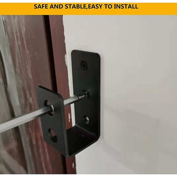 2-pack kraftiga ståldörrfästen för 2x4 dörr, U-formad säkerhetsstång