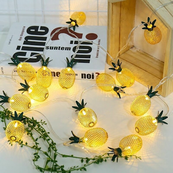 USB-driven retro smidesjärns ananaslampa dekorationsljus