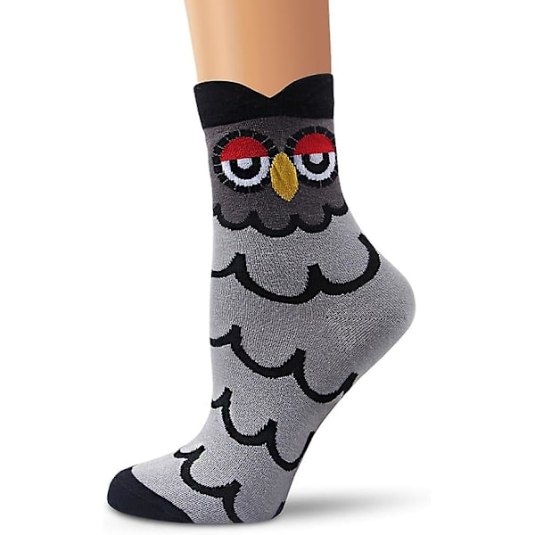 10 par bomulds termiske sokker unisex voksne sokker (5 ugle) - flerfarvet - one size
