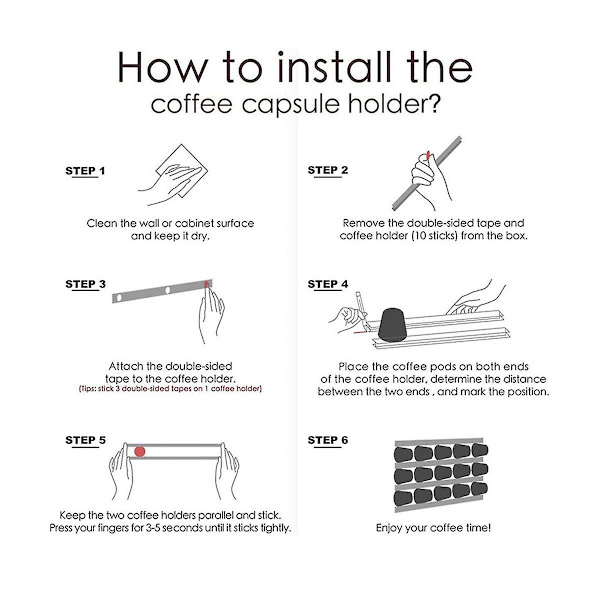 Kaffekapslar Hållare Självhäftande Kaffe Kapslar Hållare För Alla Kaffe Kapslar Organizer Station