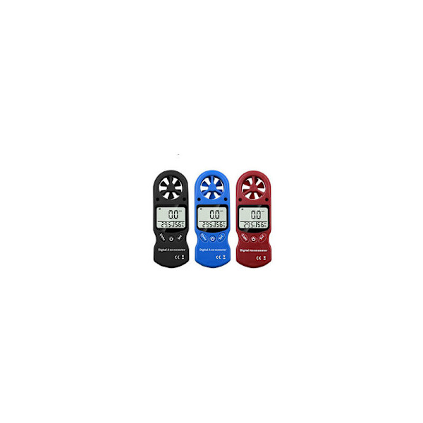 Multifunktionell handhållen digital termo-hygrometer Mini anemometer, blå