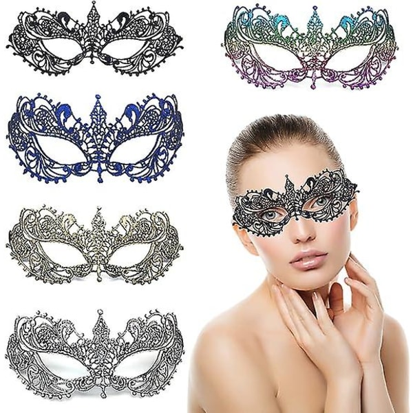 5 Pieces Of Lace Prom Masks. Masquerade Masks, Lace Eye Masks, Mysterious Eye Masks, Masquerade Masks, Suitable For Carnival Mask Parties.