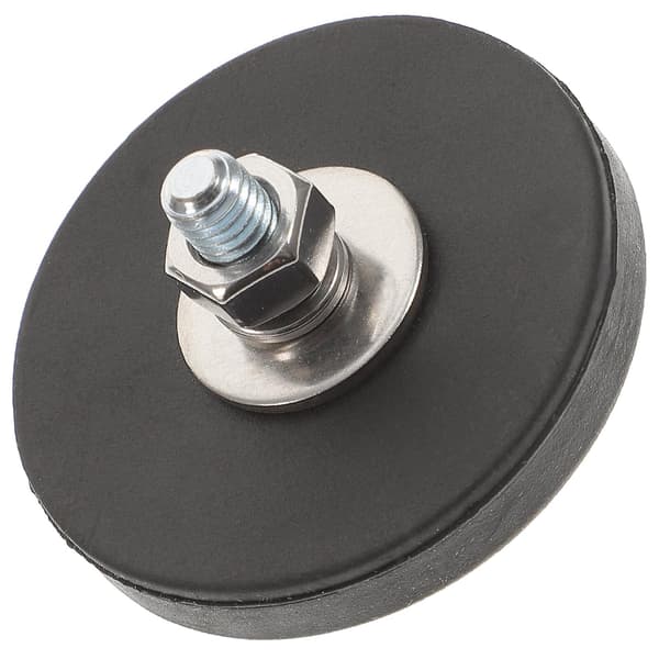 Gummibelagt magnet magnetisk monteringsbase magnetisk montering belysningstilbehør (4,3X4,3X2,2 cm, sort)
