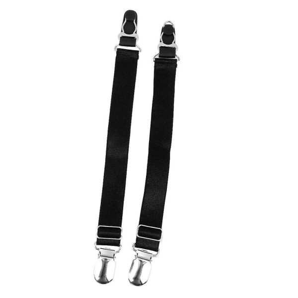 Ett par justerbara nylon för kvinnor strumpebandsspännen (svarta) (31.00X2.20X1.00CM, svart)