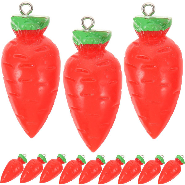 Pack of 20 Easter Charms Easter Carrot Charms for Jewelry Making Projects DIY Art Crafts (3.5X1.5cm, Red)