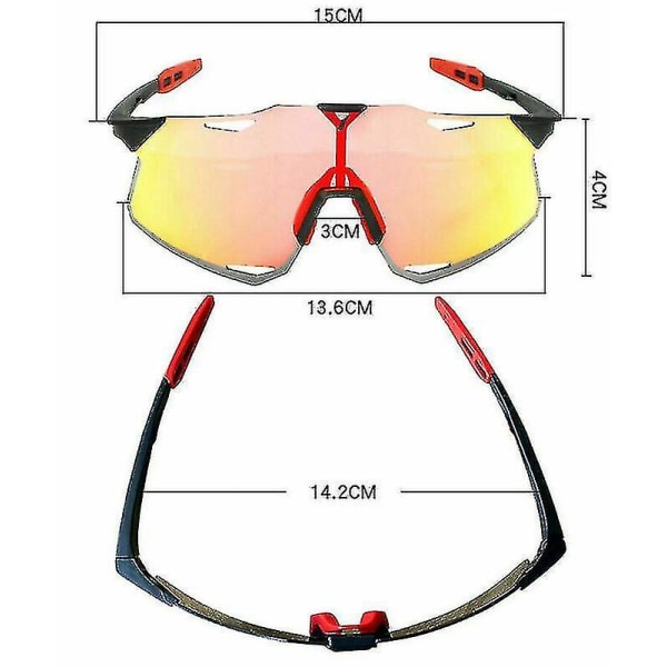 Hyperpolariserte sykkelbriller Sykkelbriller Kjøresolbriller Uv400_k05（Gul）