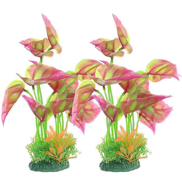 2 pakke realistiske planter, kunstige akvarieplantedekorationer, akvarieplanter, kunstige akvariedekorationer (25X7 cm, som vist i figur 1)