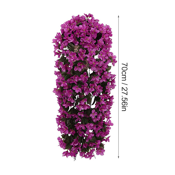 Keinotekoiset roikkuvat kukat Värikäs orkidea Kimppu seinälle, Tekokukat roikkuvat sisä-/ulkokoristeluun（Fuksia）
