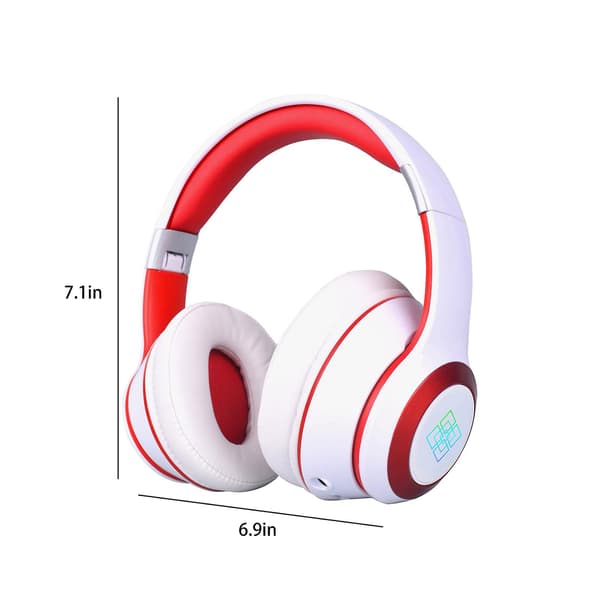 5.0 Hörlurar Bluetooth Headset Luminous Retractable Folding HiFi Subwoofer Full Wrap-around Öra Trådlösa Bluetooth Headset（Vit）