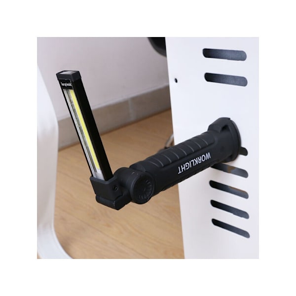 LED-ficklampa, USB-laddningsbar LED-arbetslampa, magnetisk COB-kroklykta för utomhuscamping, bilreparation, stor