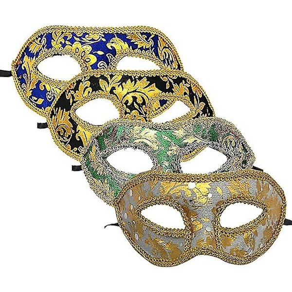 Venetiansk maske, 4-delt maskeutstyr for fester, balldanser, karnevaler