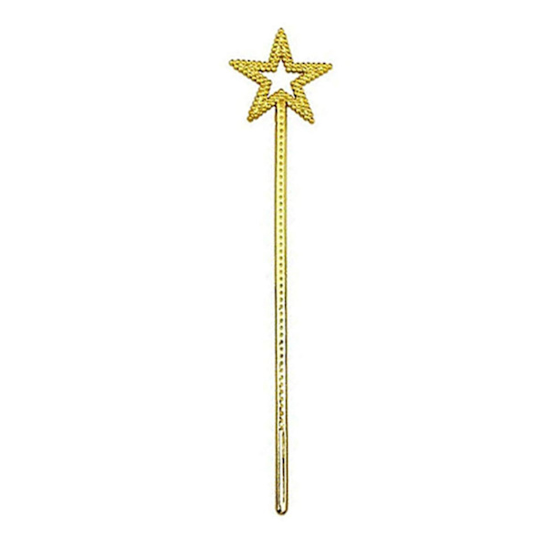 Silver magisk trollstav fe för jul/nyårsfest & trollkarlsutklädnad - 34 cm/13 tum miljövänliga plastrekvisita (guld)