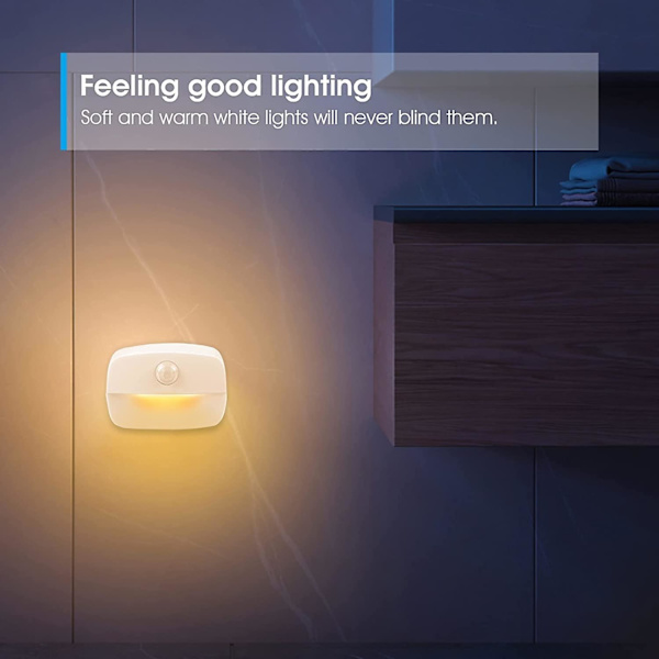 6 stk. Acsergery hvitt LED-nattlys med lekeplass, nattlys med 3m
