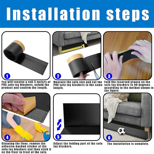 Baffles Bumper Stopper Guards Hjemmepleie Forbruksartikler Sofa-kontakter Elastisk Holdbar Robust PVC For Under Møbler（klar）
