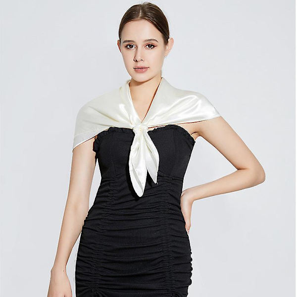 Dam silke scarf 90*90 all-match scarf（90cm*90cm，Vit-）