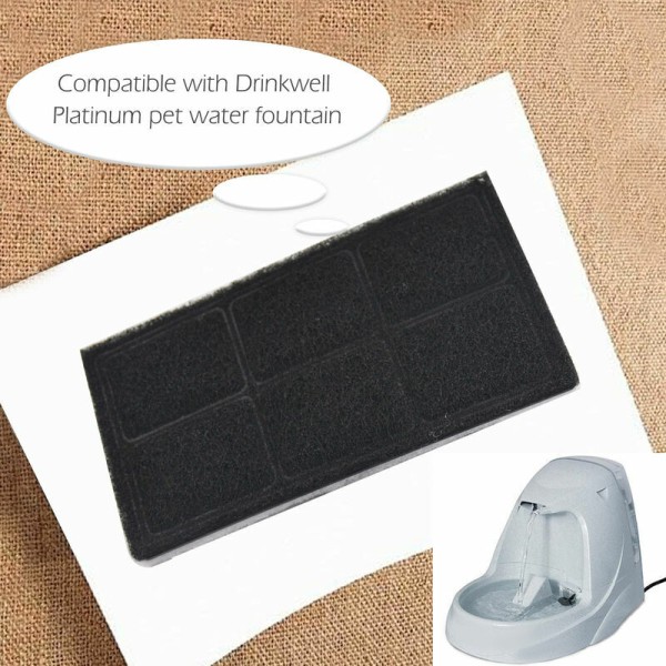 PET vattendispenserfilterelement (12st), kompatibelt med Drinkwell Platinum, vit, JTC-1301