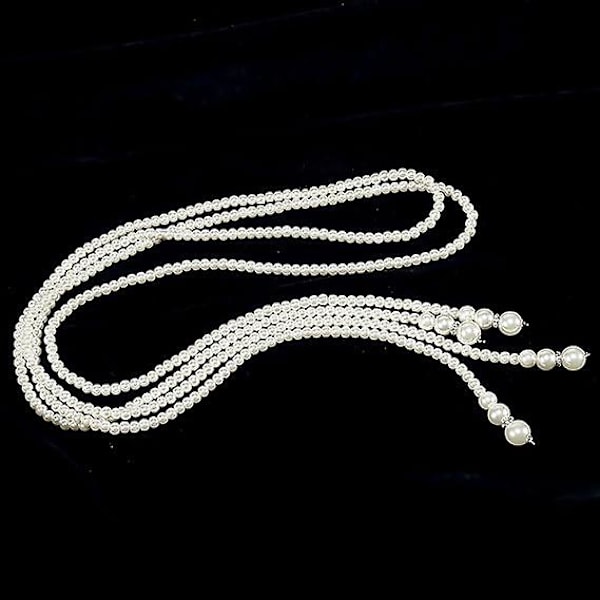 Pitkä helminauha Faux Pearls -kaulakorun setti Helmillinen pitkä helminauha 1920-luvun Gatsby-korut