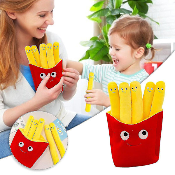 Franske pommes frites puteleke Kreativ tegneserie simulering plysjleketøy dukke fotografering rekvisitter sofa pute（50cm）