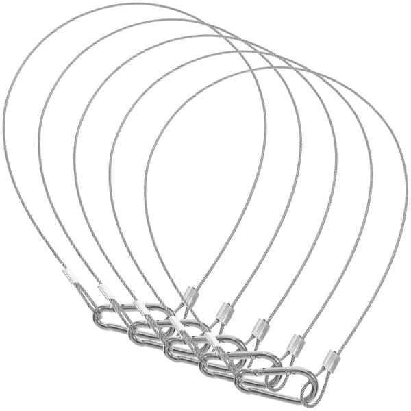 4-pack rostfria säkerhetskabellås, kraftiga säkerhetsljusrep (50 x 1,8 cm, silver)