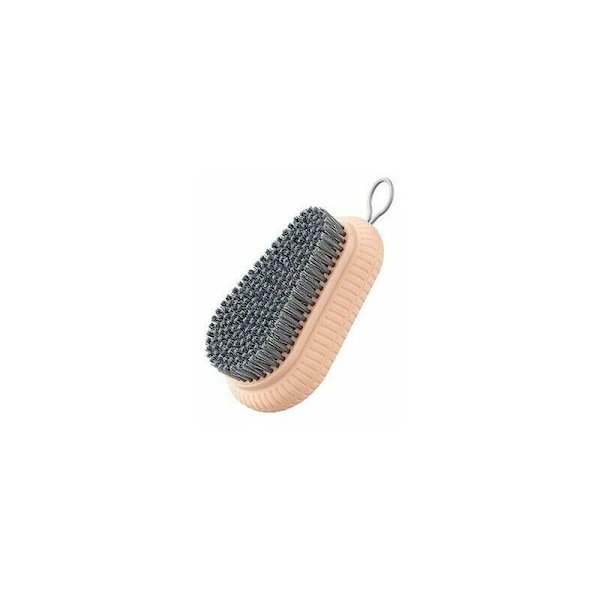 Plastborste med mjuk borste, upphängd, ergonomisk, robust handtag gul