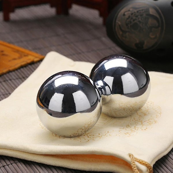 1 par fingerøvelses Baoding-kugler håndmassagekugler daglige meditationskugler（33mm）