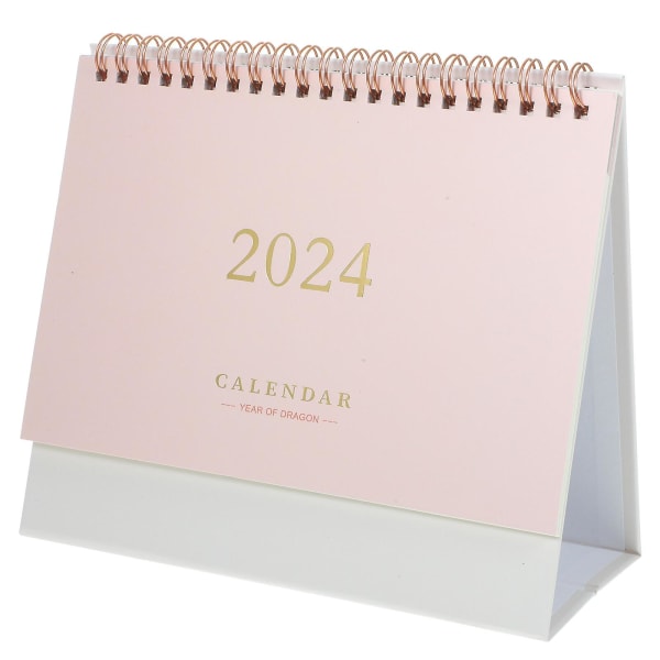 Kodin pöytäkalenteri Päivittäinen pystysuora pöytäkalenteri Hieno pöytäkalenteri (19X16.3X8CM, vaaleanpunainen)