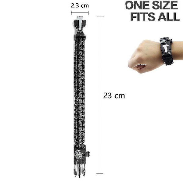 Orange Svart + Röd Blå Nödparacord Armband | Set Om 2 |