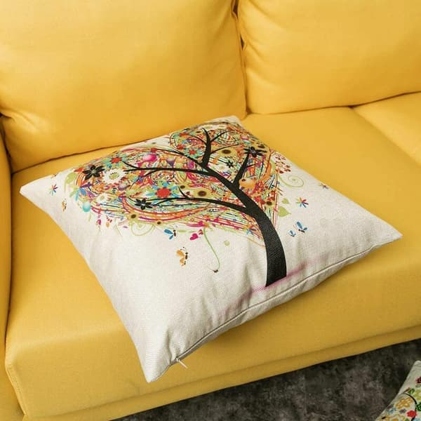 Set med 5 (45 x 45 cm) mjuka linne- och bomullskuddfodral