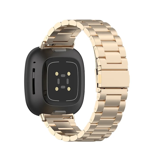Tre pärlor i rostfritt stål armband för Fitbit versa4/sense2/versa3/sense (Champagnefärg) beige