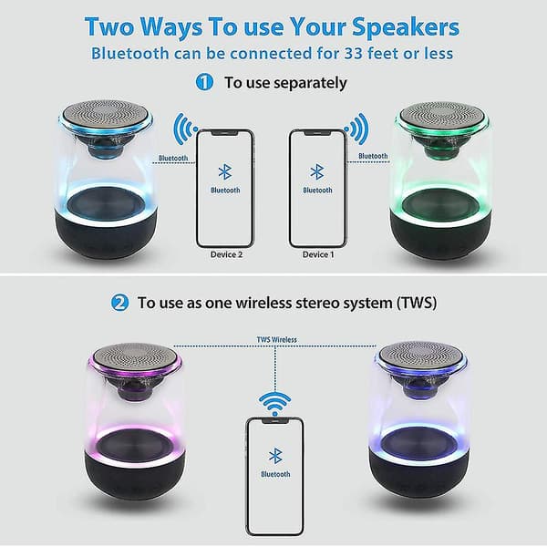 Bluetooth bärbar högtalare, True Wireless Stereo-högtalare
