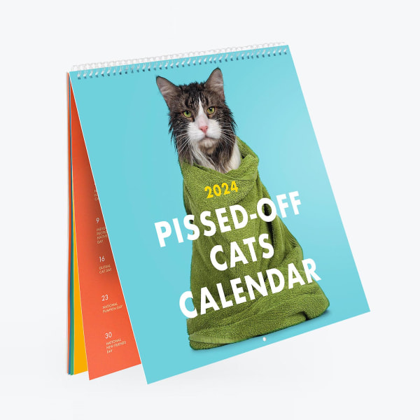 2024 PISSED-OFF CATS KALENTERI Seinäkalenteri