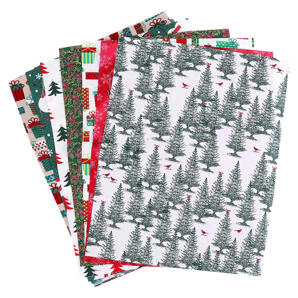 10 arkkia brodeerattu kangas Kangas Neliöiden ompelu lahjapaperi ompelu askartelukimppu tilkkukangas (20x25cm, satunnaiset värit)