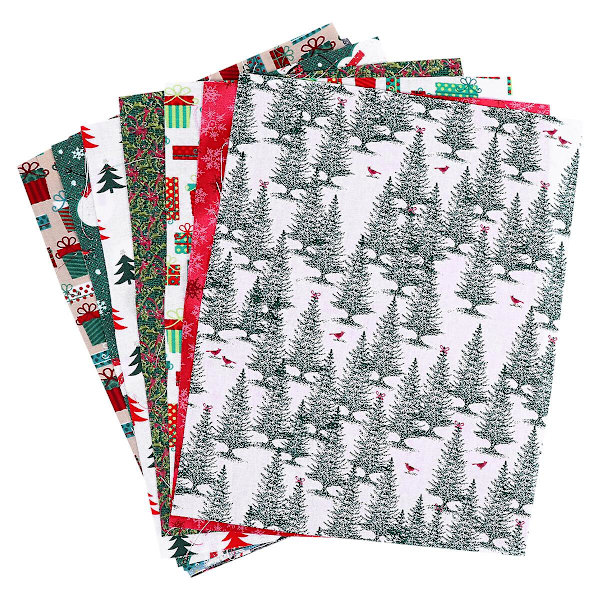 10 arkkia kirjailtu kangas kangas neliöt ompelu lahjapaperi ompelu käsityöpaketti tilkkutäkki kangas (20X25cm, satunnaiset värit)