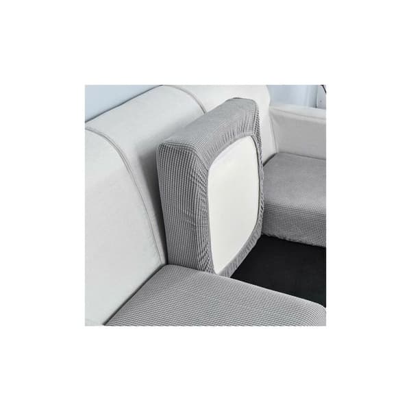 Överdrag för soffkudde, kuddfodral, halkfritt elastiskt sätesöverdrag, möbelöverdrag, bredd 65-90 cm, längd 95-135 cm (mörkgrå, 2-sits)