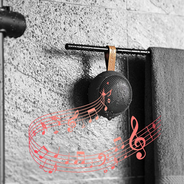 Bluetooth Liten Högtalare Utomhus Mini Bärbar Vattentät Badrum Ljud Subwoofer Med Långvarig Surround Ljudeffekt 20240738（Svart）